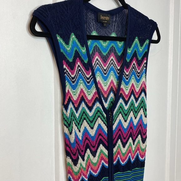 Laundry By Shelli Segal Blue and Green Knit Dress - small - ZipUp - Picture 2 of 5